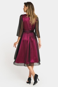 Rochie eleganta din voal R 887 ciclam - Img 4
