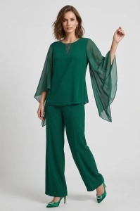 Compleu elegant cu bluza si pantalon 34 verde