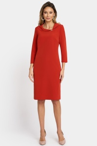 Rochie de zi caramiziu - Img 1