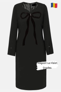 Rochie de zi negru cu funda