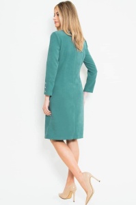 Rochie de zi turcuaz tip velur - Img 3