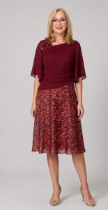 Rochie eleganta din voal R 223 grena