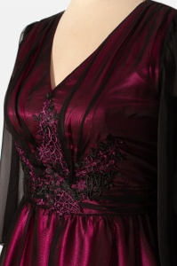 Rochie eleganta din voal R 887 ciclam - Img 2