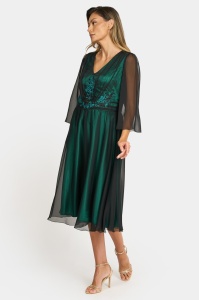 Rochie eleganta din voal R 887 verde