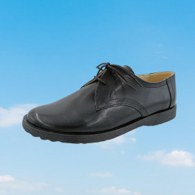 Pantofi unisex, clasici, piele naturala box, negru, Sandali
