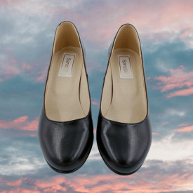 Pantofi dama eleganti, piele naturala neagra, toc mediu gros imbracat imprimeu mozaic, Sandali