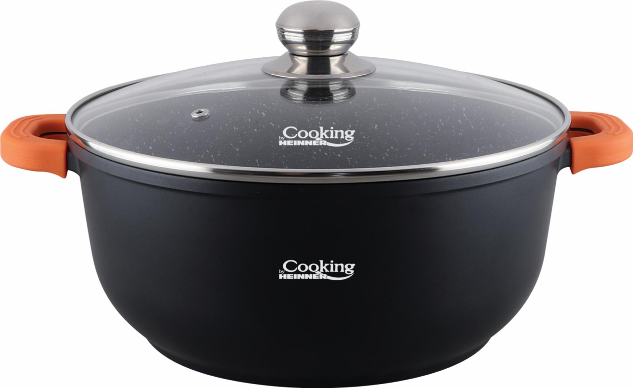 Semioala Aluminiu Turnat +Capac, 36 cm X 16 cm, 13.5 l, Dark Line, Cooking by Heinner