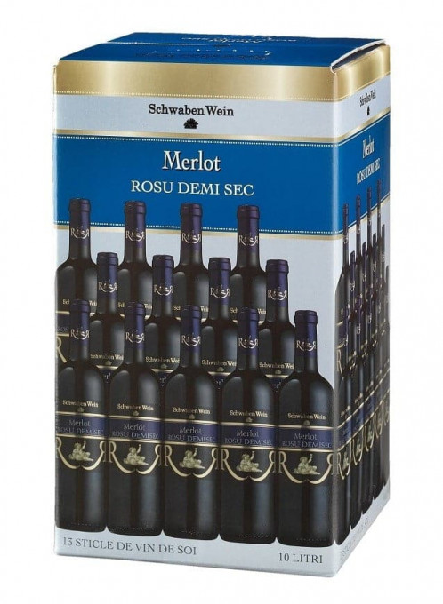 Recas Schwaben Wein Merlot Demisec Bag in Box 10L