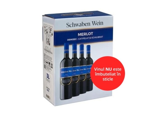 Recas Schwaben Wein Merlot Demisec Bag in Box 3L