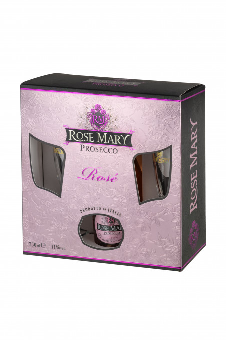 Rose Mary Prosecco Rose + 2 Pahare 0.75L 11%