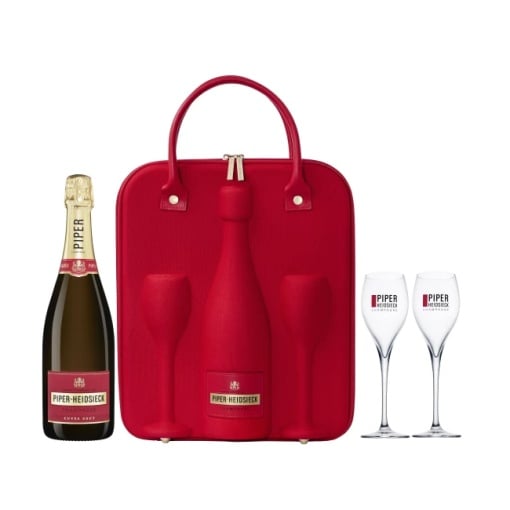 Sampanie Piper Heidsieck Brut Alb 0.75L + Geanta + 2 Pahare