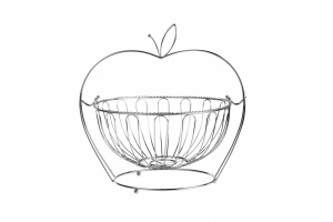 COS FRUCTE METALIC CU STAND, 30x29 CM,VANORA HOME - Img 2
