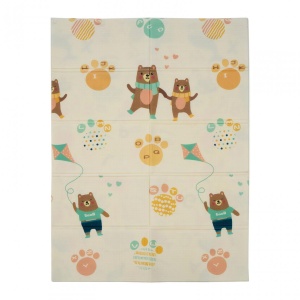 Covor de joaca pentru copii U-Grow, din spuma, pliabil, 2 fete, impermeabil, izolant, 120 x 180 x 1 cm, alfabet