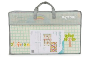 Covor de joaca pentru copii U-Grow, din spuma, pliabil, 2 fete, impermeabil, izolant, 180 x 120 x 1 cm, design animalute - Img 5