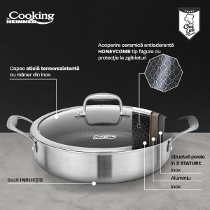 CRATITA CU CAPAC, 30x7.8 CM, 4.8 L, TITANIUM3, COOKING BY HEINNER - Img 5