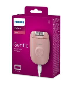 Epilator cu fir PHILIPS Seria 2000 BRE227/00, 1 viteza, 2 accesorii, Retea, Corai, L x A x I (mm) 110x40x145 - Img 4