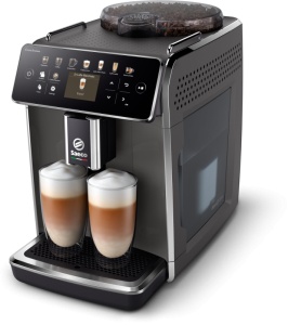 Espressor automat Saeco GranAroma SM6580/10, sistem de lapte Latte Duo, 14 bauturi, 15 bar, ecran TFT color, 4 profiluri utilizator, filtru AquaClean, rasnita ceramica, functie DoubleShot, Gri