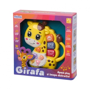 JUCARIE GIRAFA CU LUMINI SI SUNETE, GALBENA, MOMKI - Img 3
