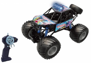 MASINUTA CU TELECOMANDA BIG FOOT, SCARA 1/10, 44CM, ALBASTRU