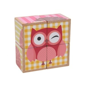 PUZZLE DIN LEMN CU ANIMALE, 4 PIESE, MOMKI - Img 2