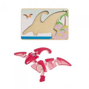 PUZZLE DIN LEMN PTERODACTIL, 8 PIESE, MOMKI - Img 2