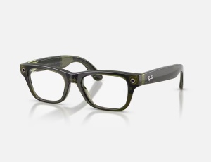 Ray-Ban Meta Blayzer Optics Gen 2 AI Glasses Shiny Transparent Dark Olive/Demo