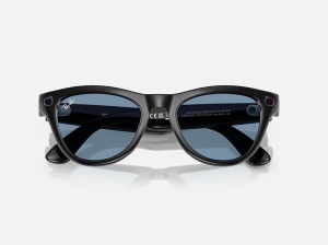 Ray-Ban Meta Sunglasses Skyler (Gen 1) – RW4010 601/MF 52 – Shiny Black / Clear Cerulean Blue - Img 4
