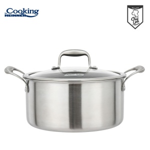 SEMIOALA INOX+CAPAC STICLA IN 3 STRATURI 28x13 CM, 7 L, TITANIUM3, COOKING BY HEINNER - Img 2