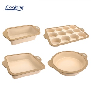TAVA PATRATA DIN SILICON CU INEL METALIC 27.5X23X6 CM, NUVA - Img 2