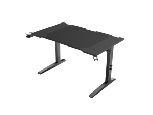 Birou gaming Genesis Holm Modular 120, material metal MDF, reglabil pe inaltime 70 - 90 cm, iluminare RGB, management cabluri, negru