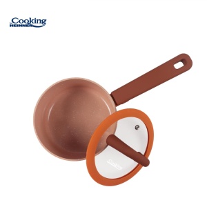 CASEROLA ALUMINIU FORJAT CU CAPAC STICLA 16 x 8 CM, 1.5 L, TERRA ROSSA, COOKING BY HEINNER - Img 3