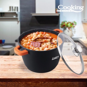 OALA ALUMINIU TURNAT+CAPAC, 24 cm x 16.5 CM , 6.3 L, DARK LINE, COOKING BY HEINNER  - Img 3