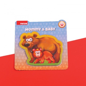 PUZZLE DIN SPUMA EVA- MAMA SI PUIUL URS, 8 PIESE, PUEDO - Img 2