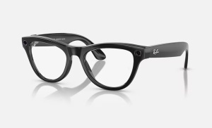 Ray-Ban Meta Sunglasses Skyler (Gen 1) – RW4010 601/MF 52 – Shiny Black / Clear Cerulean Blue