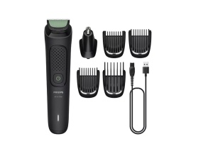 Aparat de tuns 6in1 Philips All-in-One Trimmer 3000 Series, MG3915/15, autonomie 60 min, setari lungime 0.5 – 12 mm, lame cu autoascutire, husa