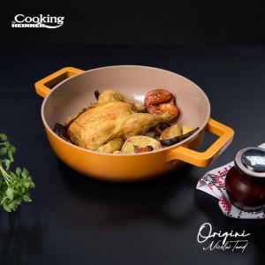 CRATITA ALUMINIU TURNAT + CAPAC 26x8 CM, 3.4L, NICOLAI TAND, ORIGINI, COOKING BY HEINNER - Img 6