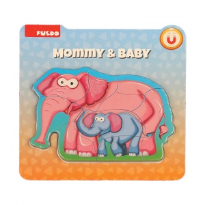 PUZZLE DIN SPUMA EVA-MAMA SI PUIUL ELEFANT,8 PIESE, PUEDO - Img 2