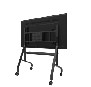 Stand podea mobil/fix Neomounts FL50-575BL1; pentru display-uri cu diagonale 65"-110", sistem de prindere VESA 100x100~1100x600, greutate maxima suportata 125kg, fix, inaltime reglabila manual 1290-1360mm (4 presetari); polita AV max load 10kg, rack AV, - Img 2