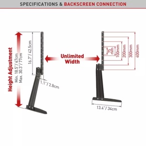 Suport TV de birou, Barkan S40, Fix, 32"-70", VESA 800x400, suporta pana la 50kg, Negru - Img 2