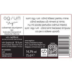Vin Negrini Muga Cabernet Sauvignon Rosu Sec 0.75L