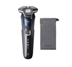 Aparat de barbierit PHILIPS Shaver Seria 5000 S5585/10, barbierit umed/uscat, tehnologie SkinIQ, fara fir, capete flexibile 360°, display LED, senzor Power Adapt, lame auto-ascutire, lama integrata, 60 min, Midnight Blue - Img 2