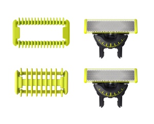 Rezerva OneBlade QP624/50, set fata si Corp: 2 lame 360 + 2 accesorii (pieptene pentru corp si accesoriu pentru protectie a zonelor intime/sensibile). - Img 2