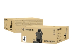 Scaun gaming Genesis Nitro 550 G2, material Synthetic PU + Textil, reglabil pe inaltime, greutate maxima suportata 150 kg, inaltime scaun reglabil 46.5 - 53.5 cm, spatar ajustabil 135°, dimensiuni roti 60mm, gri - Img 4