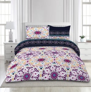 Set de pat din microfibra, 4 piese, King Size, Mandala