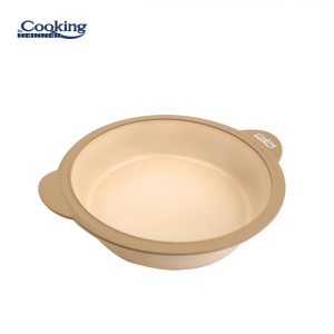 TAVA ROTUNDA DIN SILICON CU INEL METALIC 30.5x25.5x7 CM, NUVA