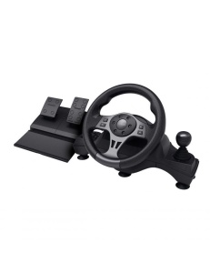 Volan racing Trust GXT 289 Movi Movi, conectivitate cu fir, 25 de butoane, console compatibile Nintendo Switch, Xbox Series S, Xbox Series X, Xbox One X, Xbox One S, Xbox One, PS4, PS4 Original, PS4 Pro, PS4 Slim, negru - Img 1