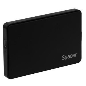 Rack extern HDD/SSD 2.5" Spacer USB-C 3.1 negru - Img 1