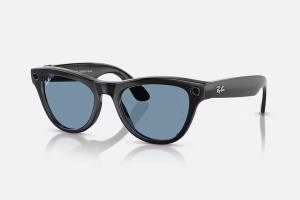 Ray-Ban Meta Sunglasses Skyler (Gen 1) – RW4010 601/MF 52 – Shiny Black / Clear Cerulean Blue - Img 2