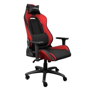 Scaun gaming Trust GXT 714B Ruya Comfortable, roti, ridicare pe gaz clasa 4, adjustabil pe inaltime, material plastic + PU leather, greutate maxima suportata 150 kg, negru/rosu