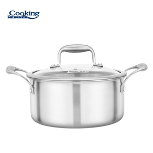SEMIOALA INOX+CAPAC STICLA 24x12CM, 5L, ATOMIC3, COOKING BY HEINNER - Img 2